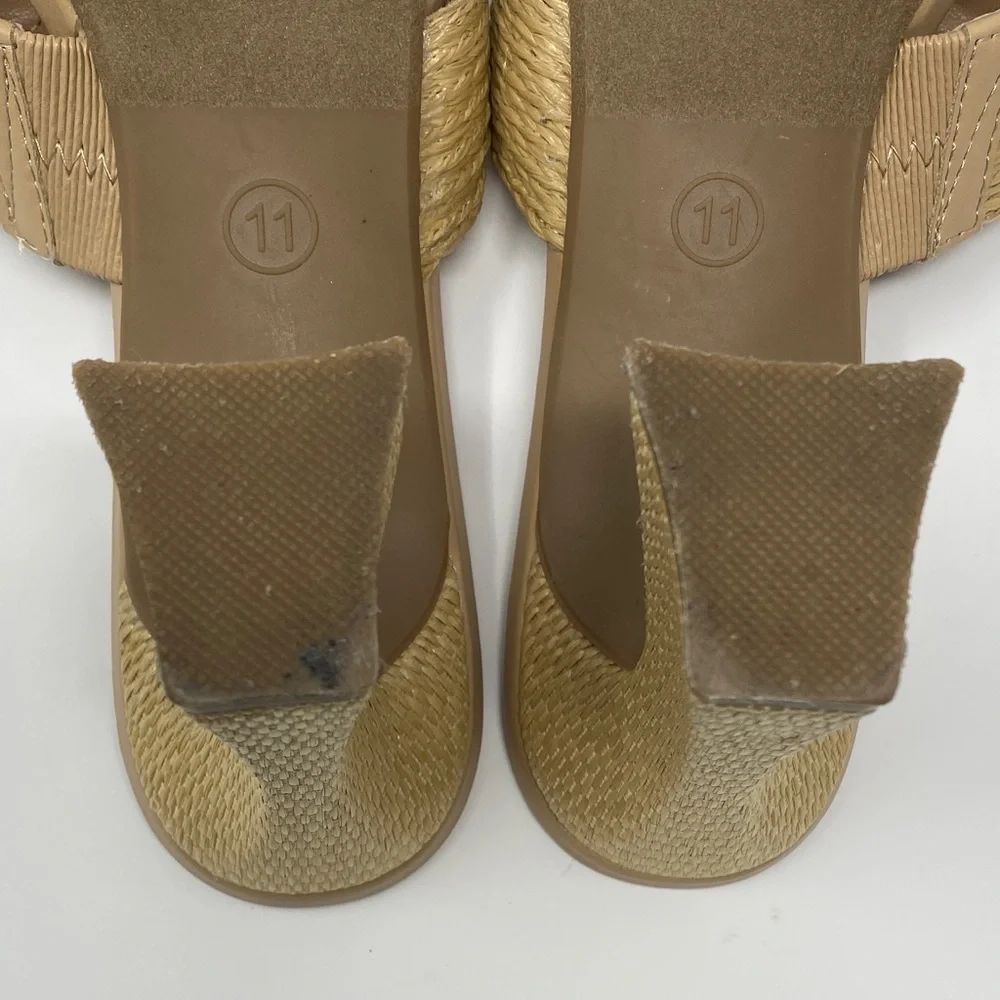 A New Day Tia Beige Woven Heeled Mules
